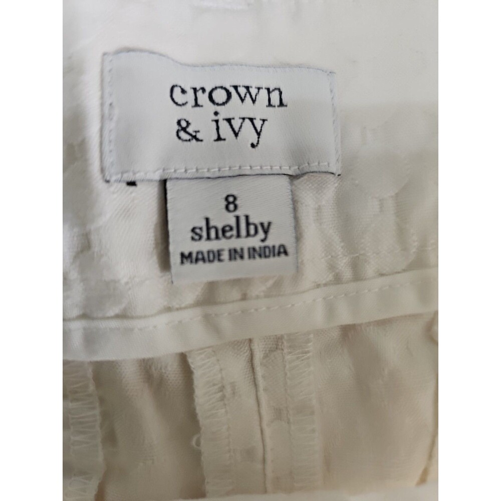 Crown & Ivy Shelby Women's White Shorts w Pockets see measurements Size 8 - Picture 10 of 10
